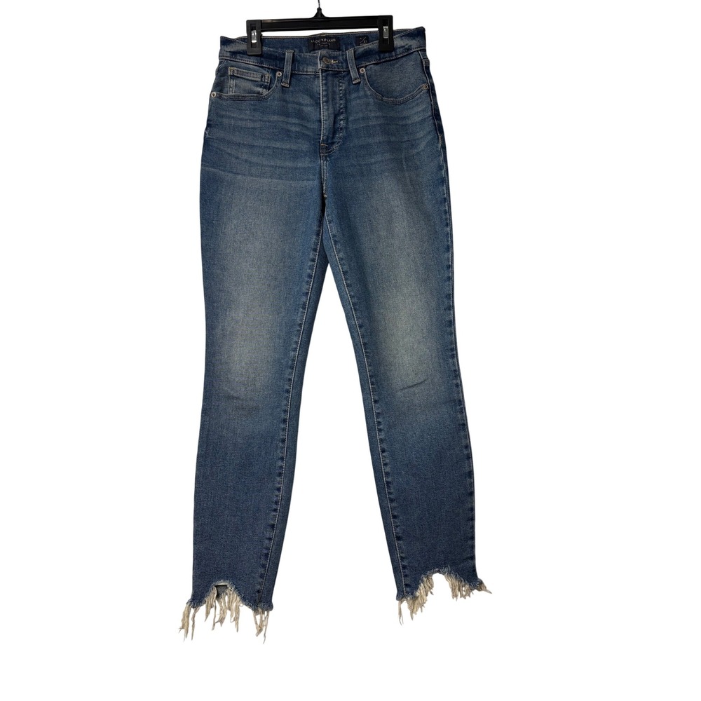 Lucky Brand Bridgette High Rise Skinny Ankle Jeans Medium Wash Raw Hem Size 4/27